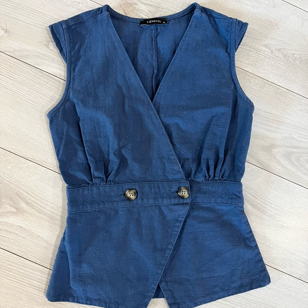 Trendyol Deep Blue Cotton Top